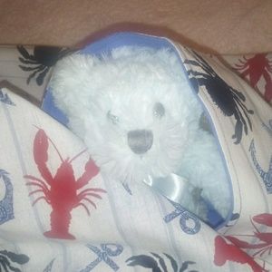 Crab and Lobster Blue Baby Blanket